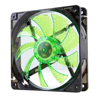 Nox Ventilador Caja Cool Fan 12cm Led Verde